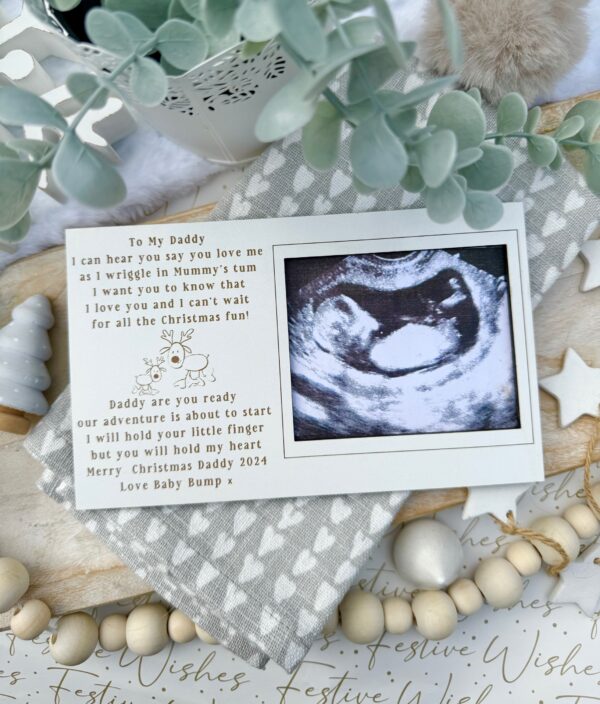 Christmas Pregnancy Magnet Scan Frame Decoration - Daddy To (WH) - Image 4