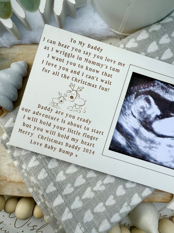 Christmas Pregnancy Magnet Scan Frame Decoration - Daddy To (WH)