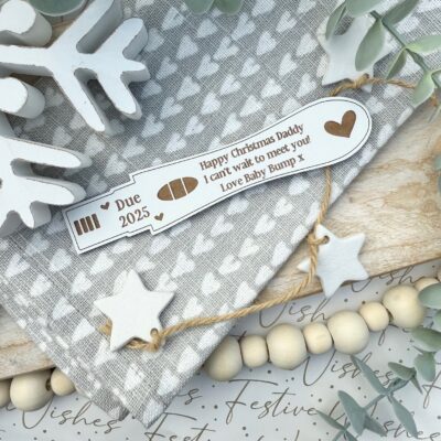 Daddy To Be CHRISTMAS Wooden Pregnancy Test