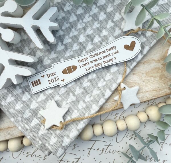 Daddy To Be CHRISTMAS Wooden Pregnancy Test