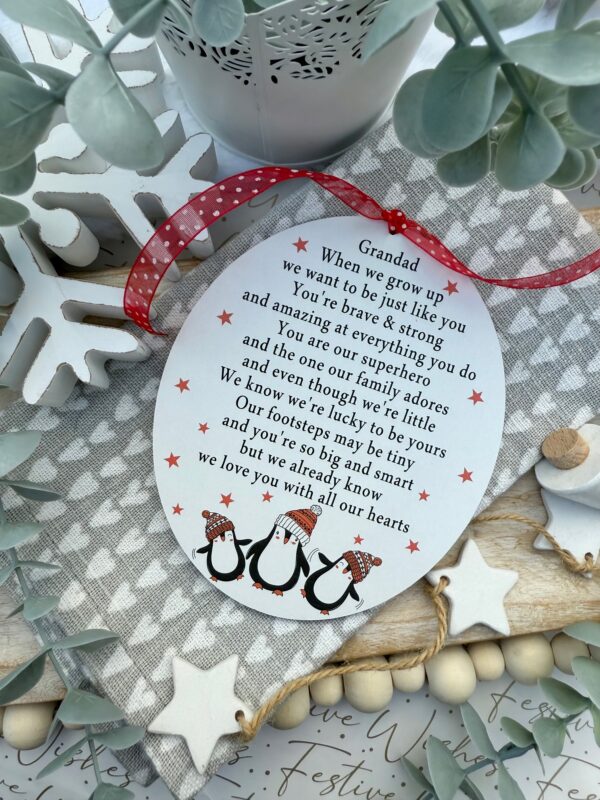 Grandparent Christmas Penguin When I (We) Grow Up Festive Decoration (PR) - Image 2