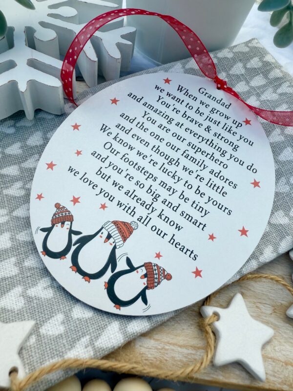 Grandparent Christmas Penguin When I (We) Grow Up Festive Decoration (PR) - Image 3