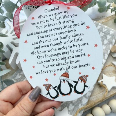 Grandparent Christmas Penguin When I (We) Grow Up Festive Decoration (PR)