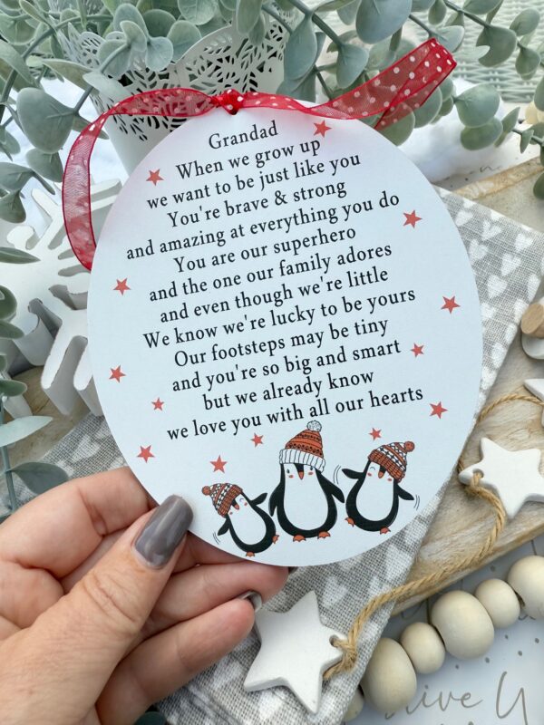 Grandparent Christmas Penguin When I (We) Grow Up Festive Decoration (PR)