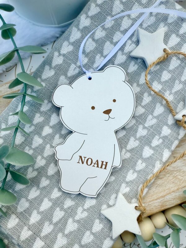 Personalised Hanging White Bear Decoration (WH) - Image 2