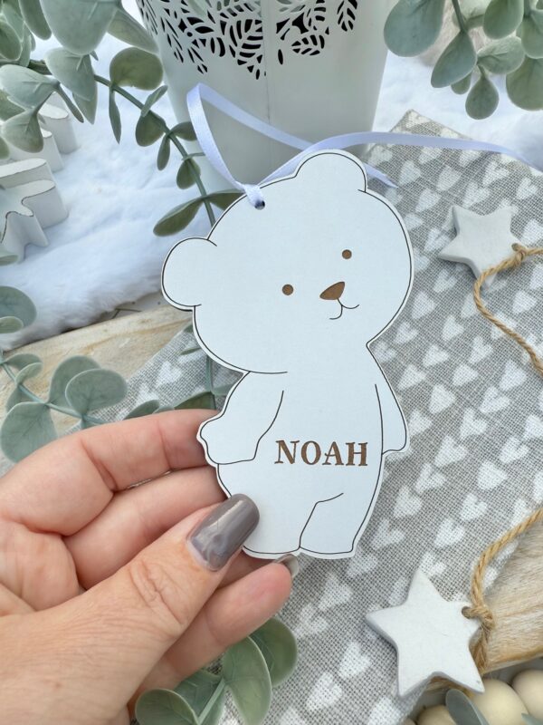 Personalised Hanging White Bear Decoration (WH)