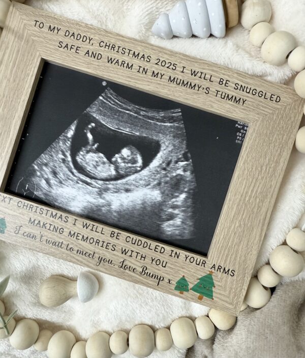 Christmas Tree Daddy To Be Baby Ultra Sound Scan Photo Frame 2