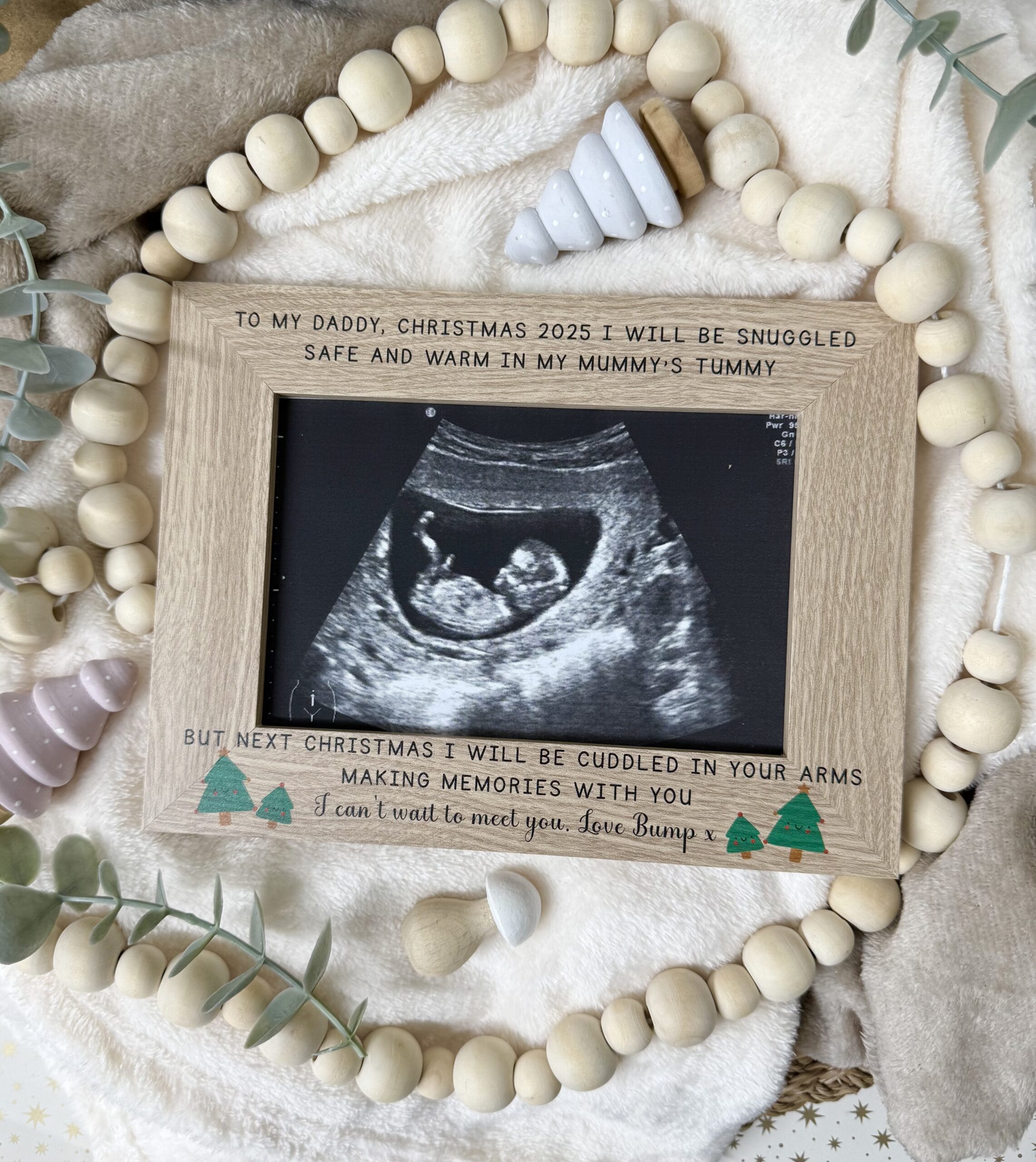 Christmas Tree Daddy To Be Baby Ultra Sound Scan Photo Frame 3