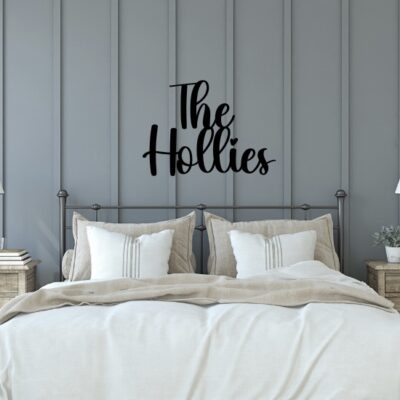Wooden Surname Sign TWINE Font (Various Options) Custom Wall Art