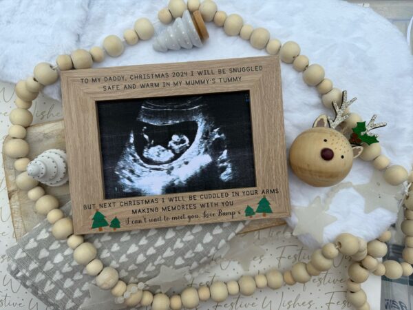 Christmas Tree Daddy To Be 2025 Edition Baby Ultra Sound Scan Photo Frame (PR) - Image 5