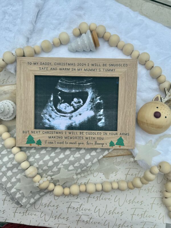 Christmas Tree Daddy To Be 2025 Edition Baby Ultra Sound Scan Photo Frame (PR) - Image 6