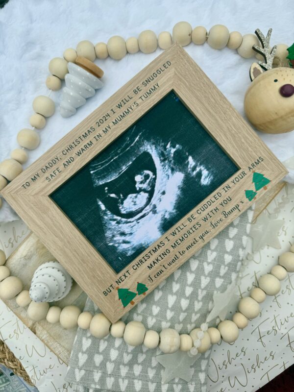 Christmas Tree Daddy To Be 2025 Edition Baby Ultra Sound Scan Photo Frame (PR) - Image 2