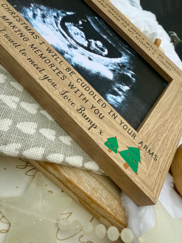 Christmas Tree Daddy To Be 2025 Edition Baby Ultra Sound Scan Photo Frame (PR) - Image 3