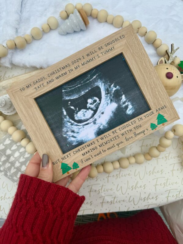 Christmas Tree Daddy To Be 2025 Edition Baby Ultra Sound Scan Photo Frame (PR)