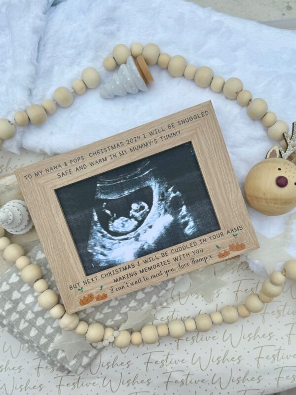 Christmas Pudding Grandparents To Be 2025 Edition Baby Ultra Sound Scan Photo Frame (PR) - Image 4
