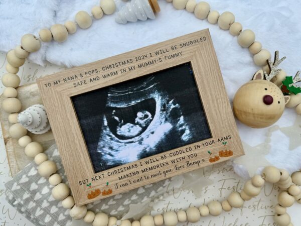 Christmas Pudding Grandparents To Be 2025 Edition Baby Ultra Sound Scan Photo Frame (PR) - Image 5