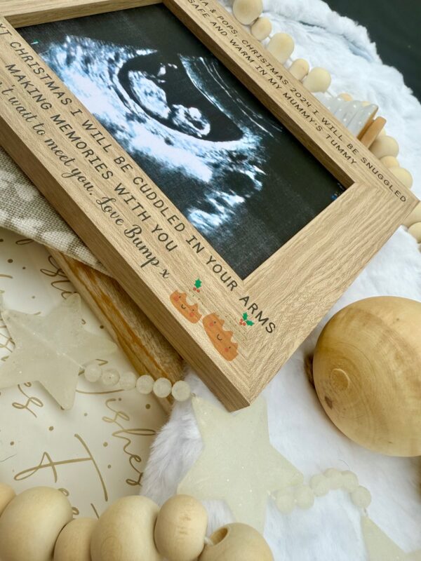 Christmas Pudding Grandparents To Be 2025 Edition Baby Ultra Sound Scan Photo Frame (PR) - Image 2