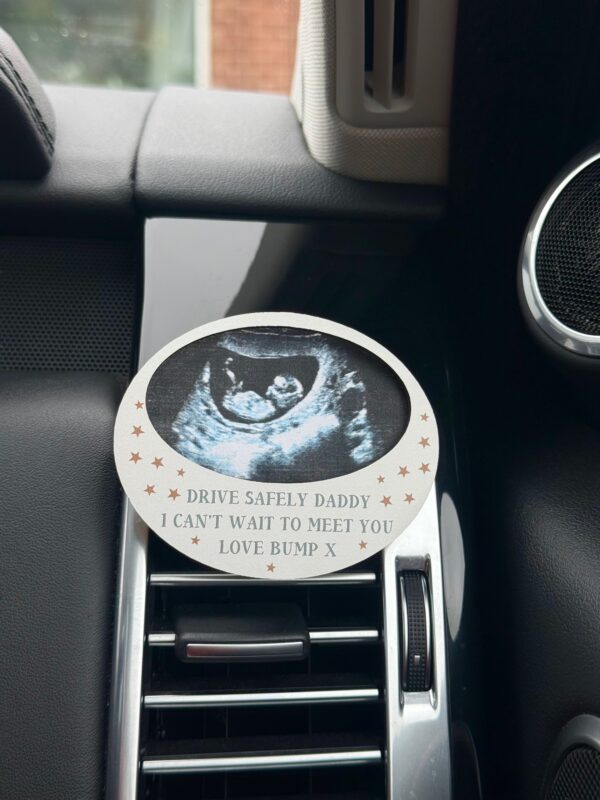 Personalised Baby Bump Scan Picture Car Vent Decoration (PR) - Image 3