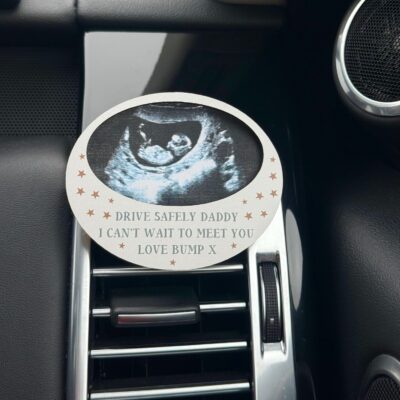 Personalised Baby Bump Scan Picture Car Vent Decoration (PR)