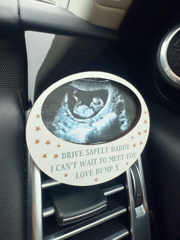 Personalised Baby Bump Scan Picture Car Vent Decoration (PR) - Image 2