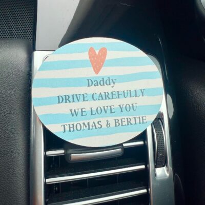 Personalised Drive Carefully Car Vent Clip Decoration (names can be changed) (PR)