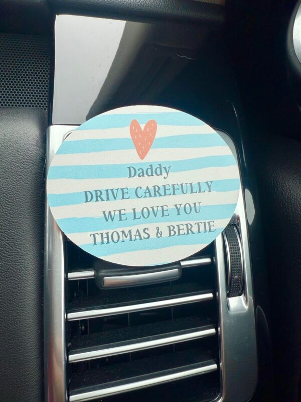 Personalised Drive Carefully Car Vent Clip Decoration (names can be changed) (PR)