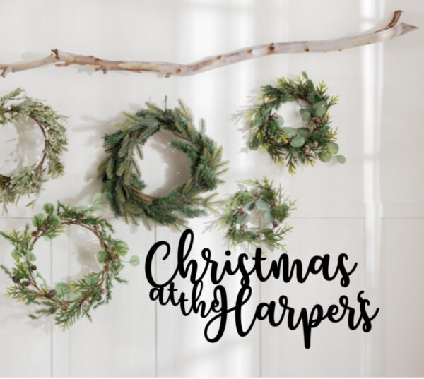 Christmas At Our House Decorative Wooden Sign - Personalised Family Christmas Wall Art