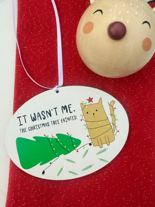 It Wasn't Me Hanging Cat Lovers Christmas Ornament (PR) - Image 2