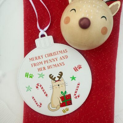 Merry Christmas Cat Family Christmas Ornament (PR)