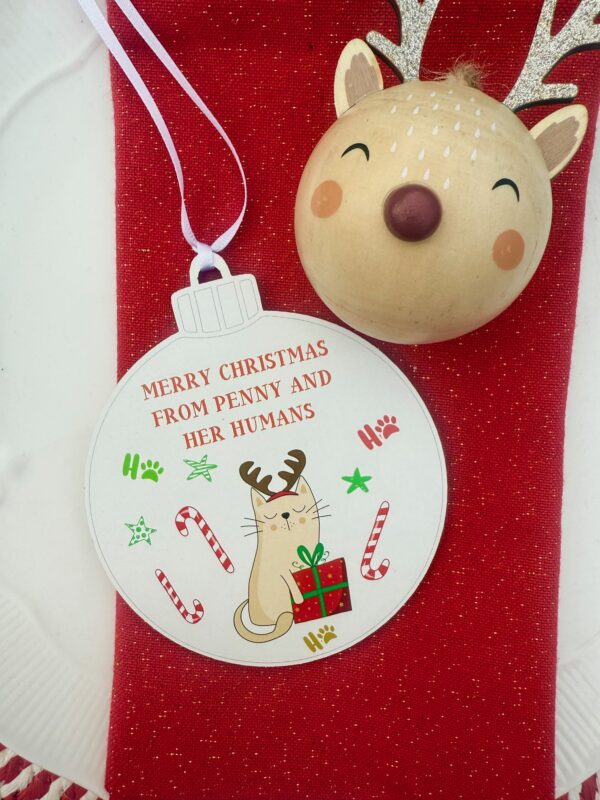 Merry Christmas Cat Family Christmas Ornament (PR)