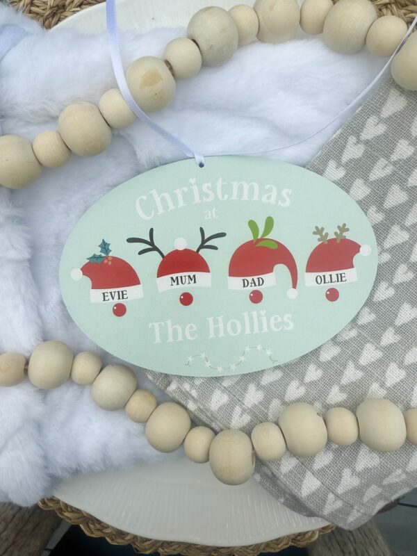Christmas Hat’s Personalised Hanging Festive Decoration (PR) - Image 5