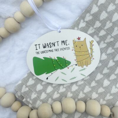 It Wasn't Me Hanging Cat Lovers Christmas Ornament (PR)