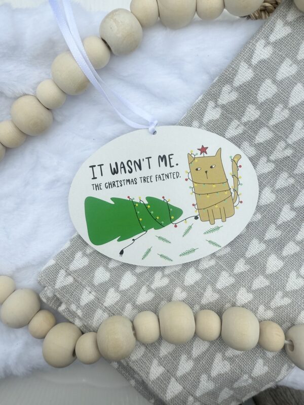 It Wasn't Me Hanging Cat Lovers Christmas Ornament (PR)