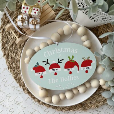 Christmas Hat’s Personalised Hanging Festive Decoration (PR)