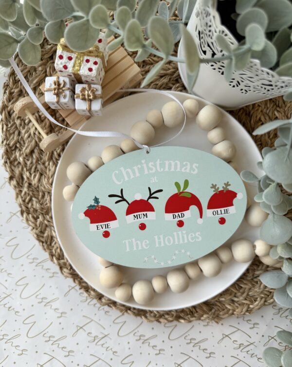 Christmas Hat’s Personalised Hanging Festive Decoration (PR) - Image 3
