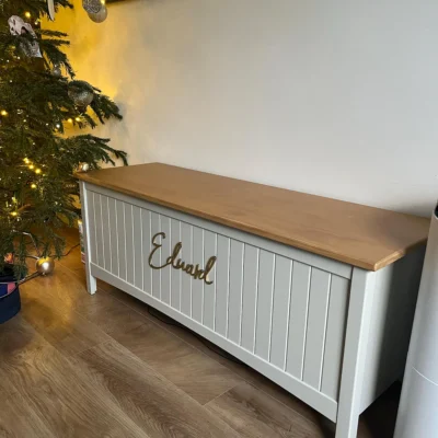 Scribble Font Wooden TOY BOX Name Sign - Various Sizes