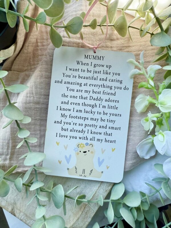 Mummy I Am So Lucky To Be Yours Bear Plaque (PR) - Image 2