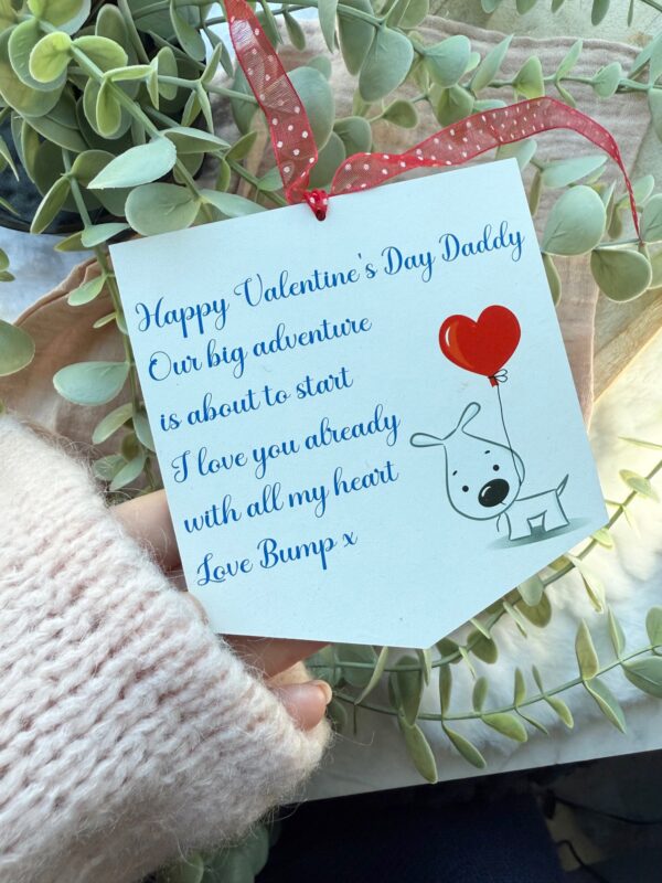 Love Bump Happy Valentine's Day Flag Sign - Daddy To Be Valentine's Gifts (PR)