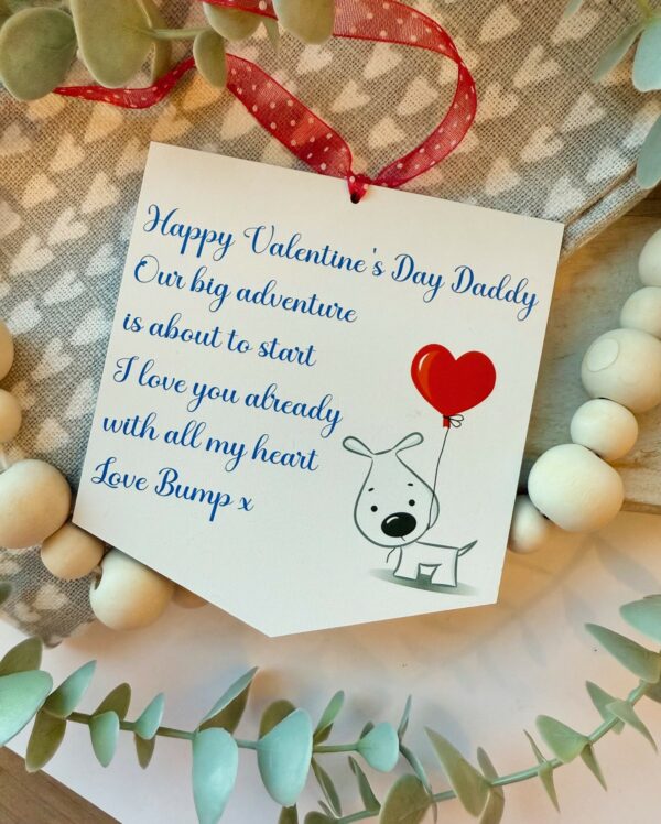 Love Bump Happy Valentine's Day Flag Sign - Daddy To Be Valentine's Gifts (PR) - Image 2