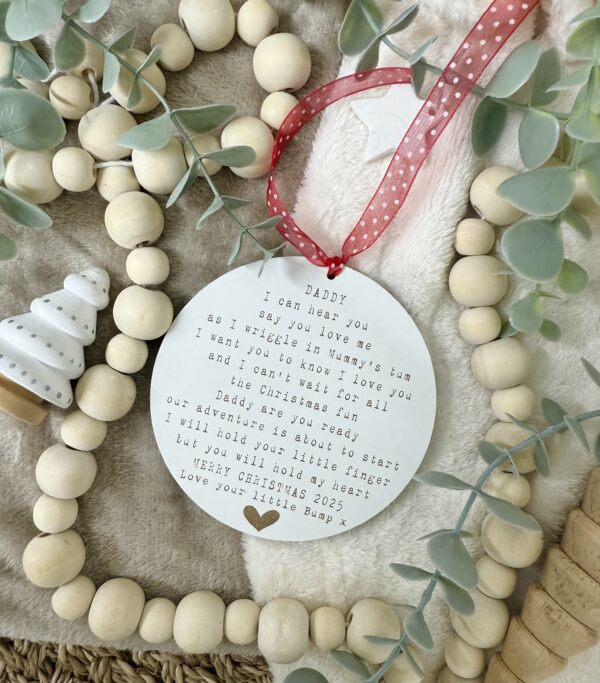 DADDY To Be At Christmas Are You Ready Hanging Decoration (WH) 2