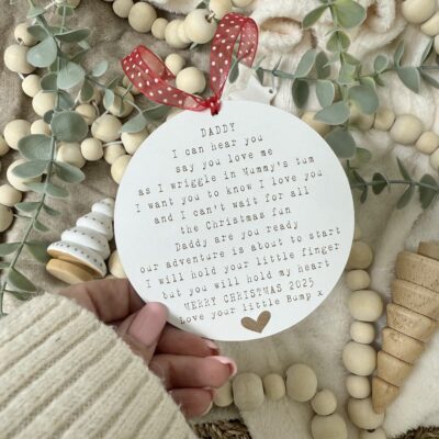 DADDY To Be At Christmas Are You Ready Hanging Decoration (WH)