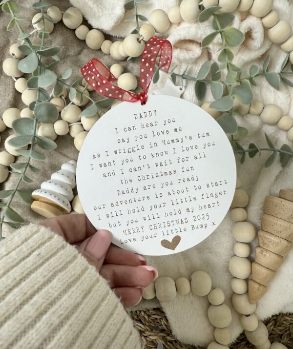 DADDY To Be At Christmas Are You Ready Hanging Decoration (WH)