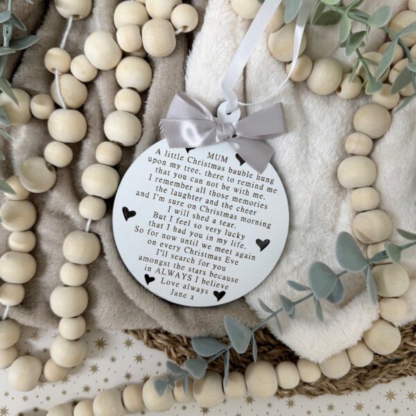 MEMORIAL Keepsake Bauble A Little Christmas Bauble Hanging Decoration 2