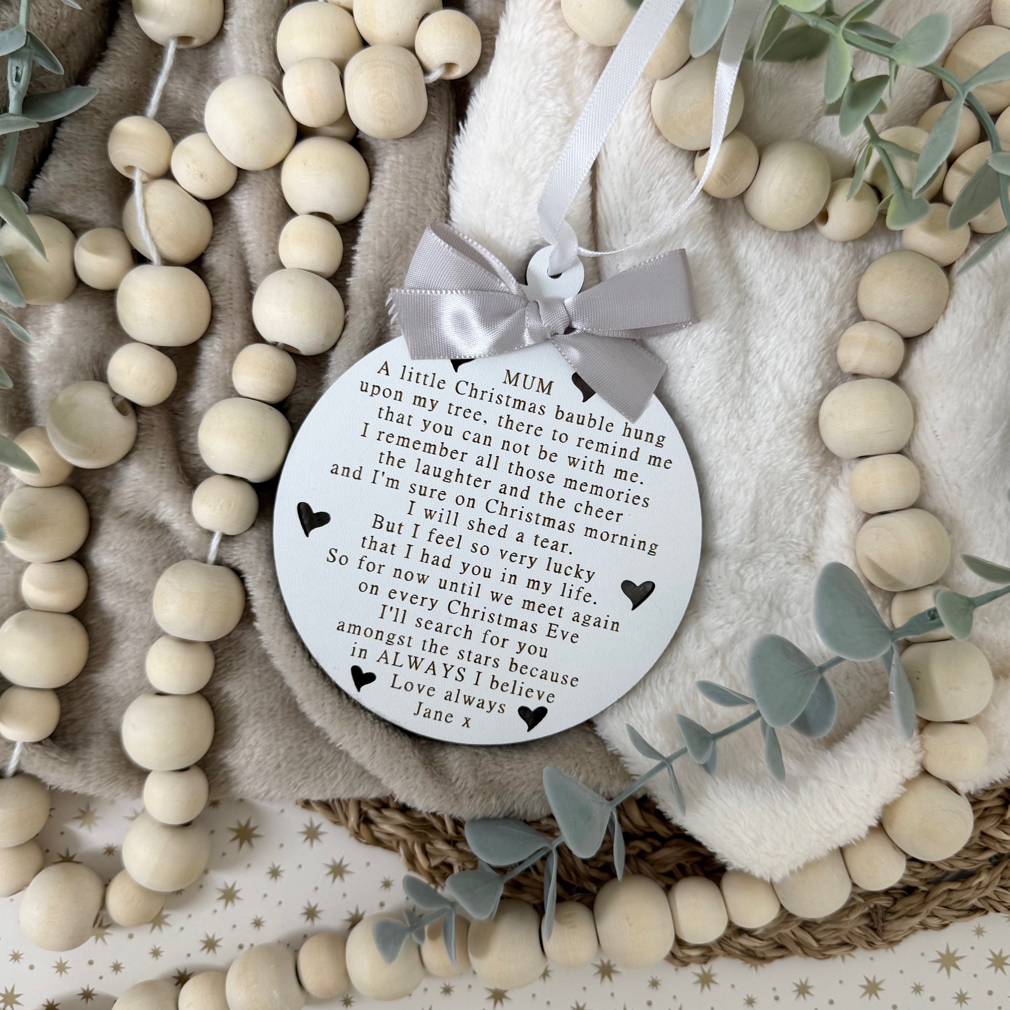 MEMORIAL Keepsake Bauble A Little Christmas Bauble Hanging Decoration 2