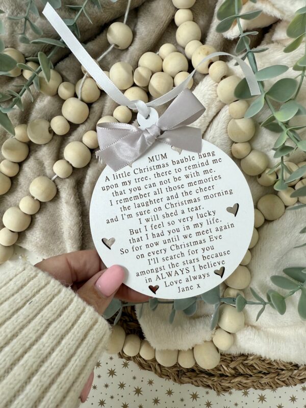 MEMORIAL Keepsake Bauble A Little Christmas Bauble Hanging Decoration