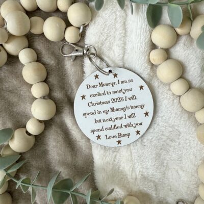 MUMMY To Be CHRISTMAS With You 2025 Gift From Baby Bump Keyring (WH)