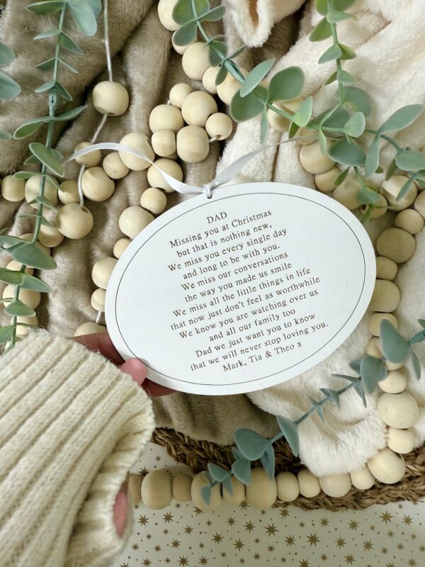 Remembering You At Christmas Bespoke Verse Bauble Decoration 2