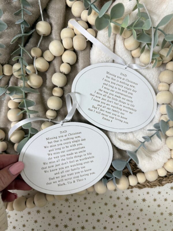 Remembering You At Christmas Bespoke Verse Bauble Decoration 3