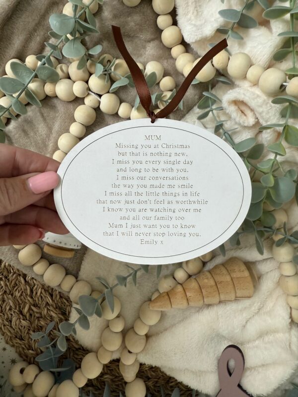 Remembering You At Christmas Bespoke Verse Bauble Decoration 4