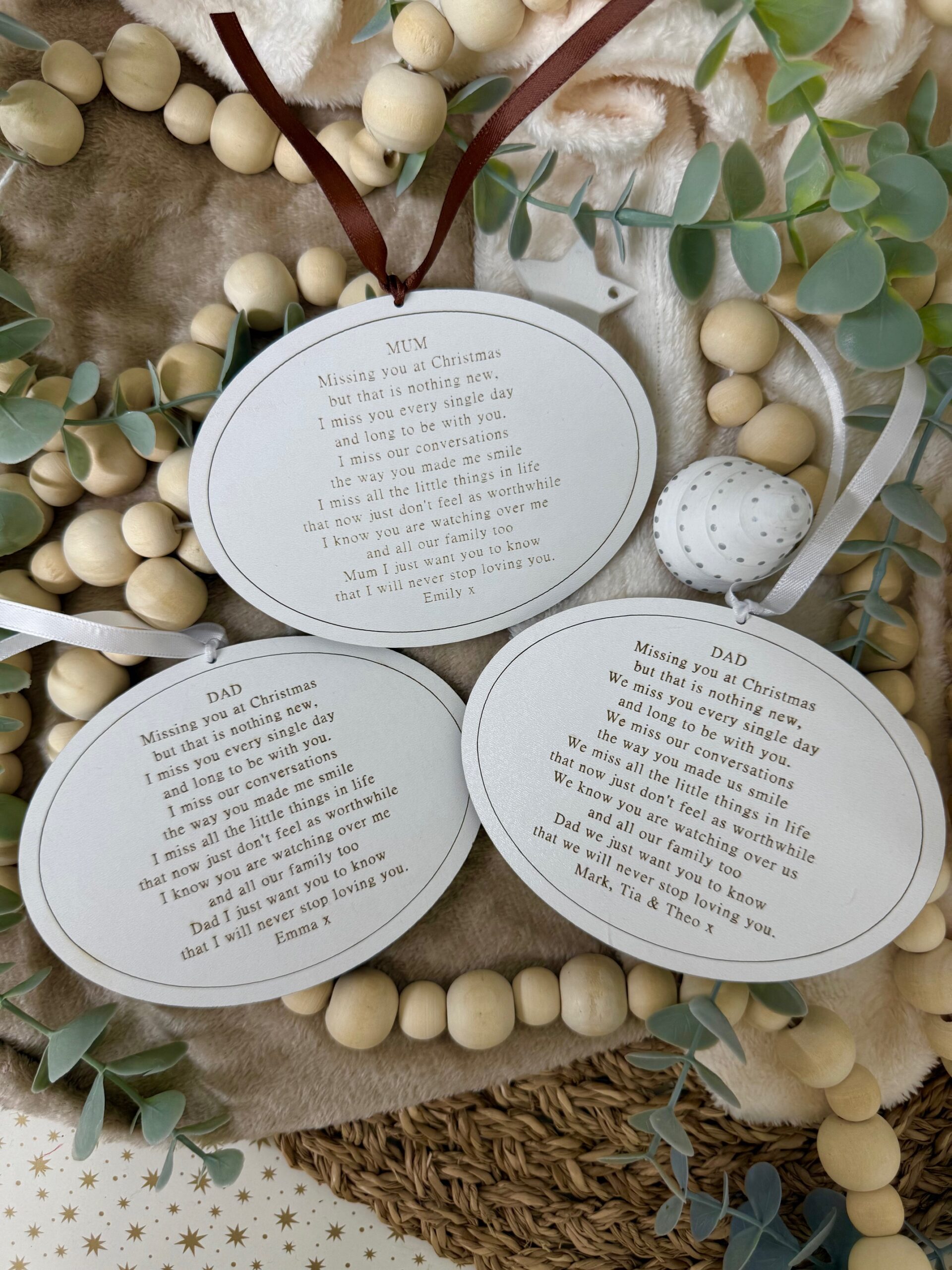 Remembering You At Christmas Bespoke Verse Bauble Decoration 5